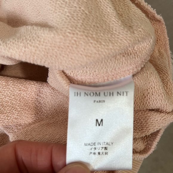 Ih Nom Uh Nit Pink Distressed Box Hoodie with Black Logo Print - Picture 2 of 6